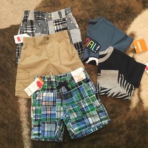 Boys Gymboree set of shirts and shorts lot